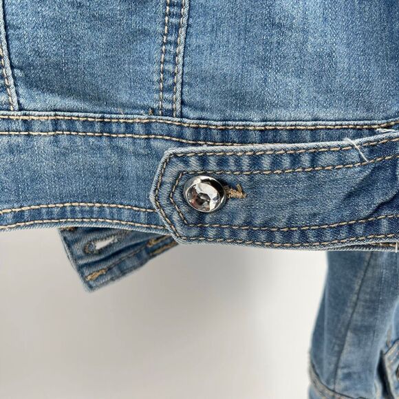 Earl Jean Y2K Rhinestone Embellished Light Wash Denim Jacket Women’s Large NWT - Picture 15 of 17